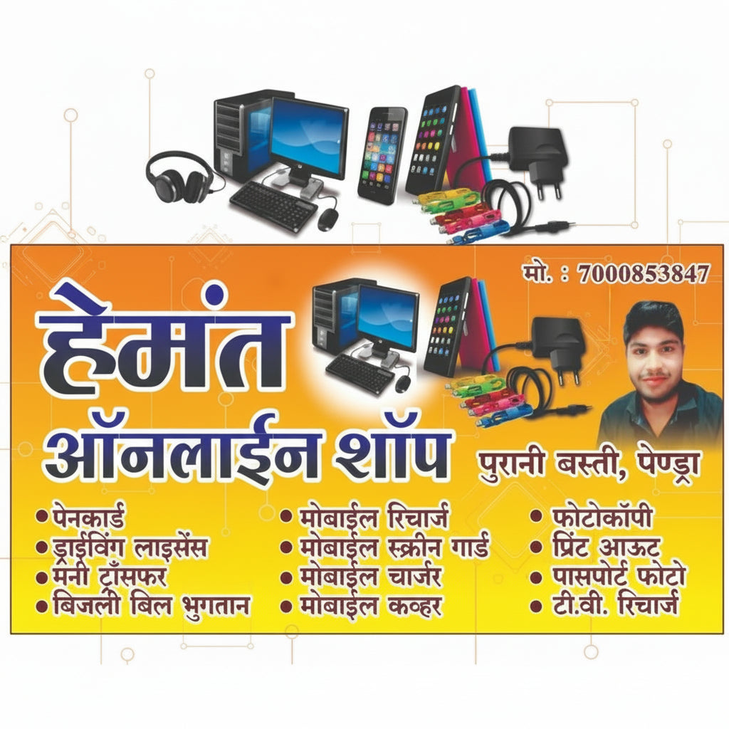 Hemant Online Shop – Daily Services in Pendra - FAQ