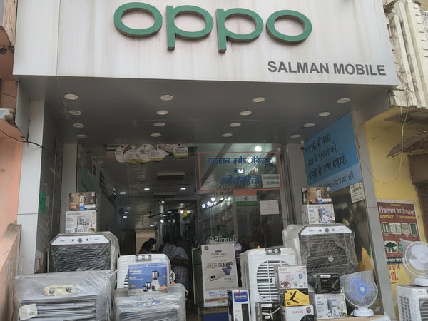 OpPO Salman Mobile store with air conditioners displayed outside