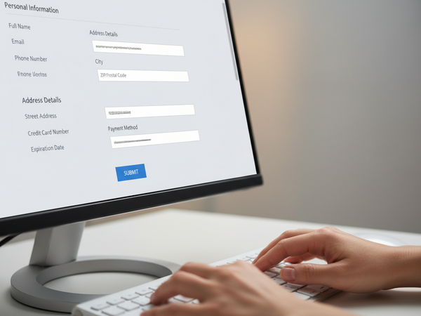 Hands Typing Form