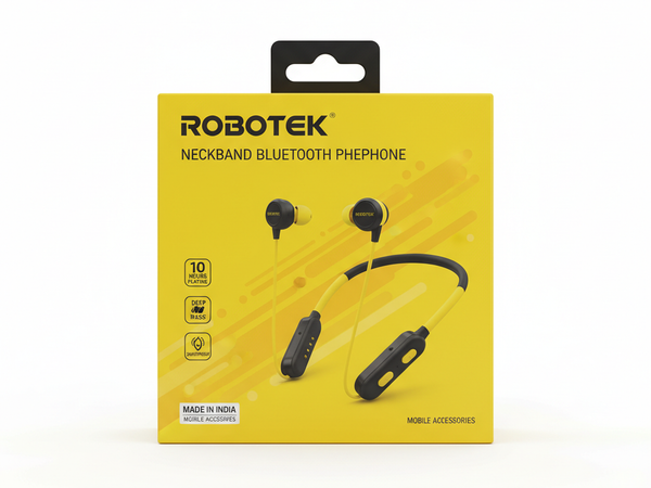 Robotek neckband Bluetooth earphone – available at GPM Mobile Pendra