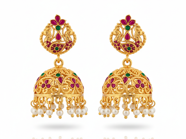 Gold Jhumka Earrings – New Shree Jamuna Jewellers
