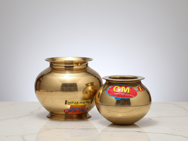 Brass utensils – lota and handi, Ganesh Mahesh Utensil Corner
