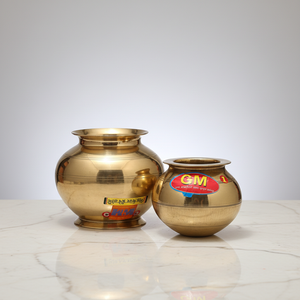 Brass utensils – lota and handi, Ganesh Mahesh Utensil Corner