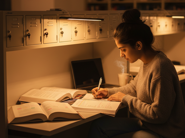 Girl Student at Study Cubicle – Sonanchal Academy Pendra