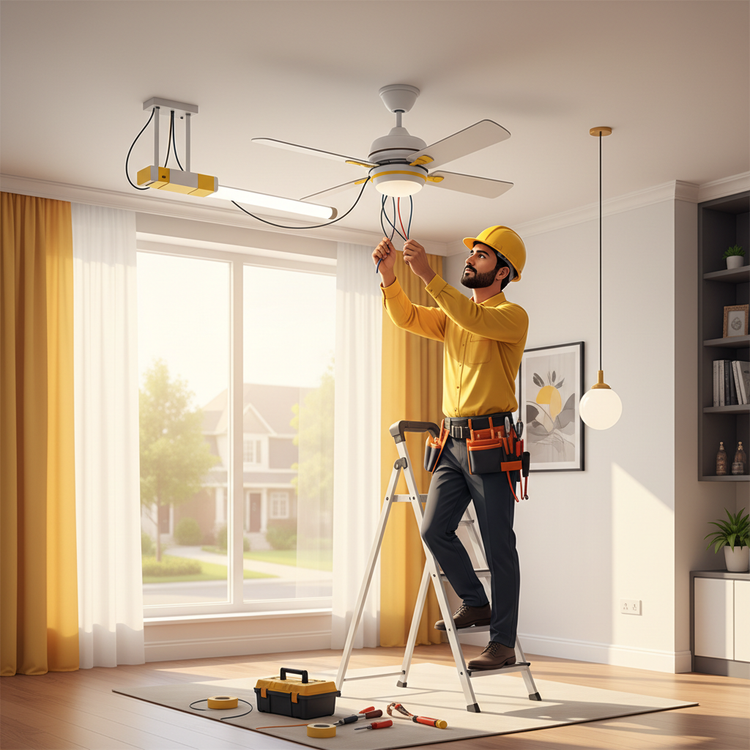 Fan Light Socket Fitting - Electrician Lalpur