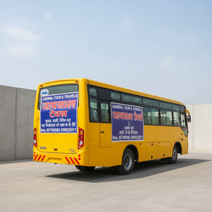 Jaiswal Tour and Travels bus rear Hindi signage for wedding picnic pilgrimage – square optimized