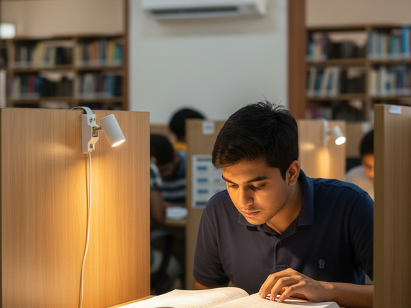 Student Studying at Cubicle – Sonanchal Academy Pendra