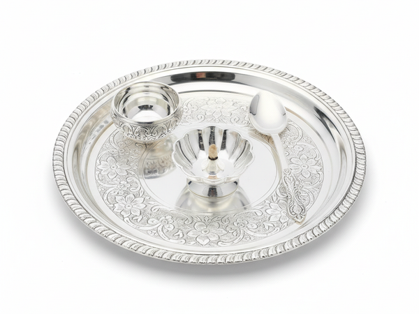 Pure Silver Pooja Thali Set – New Shree Jamuna Jewellers