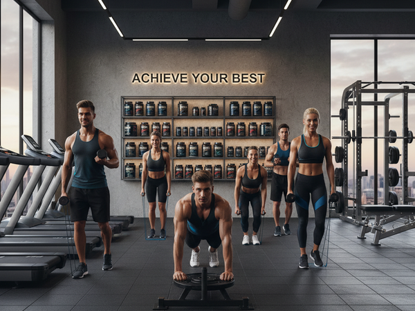 Fitness group training with supplements