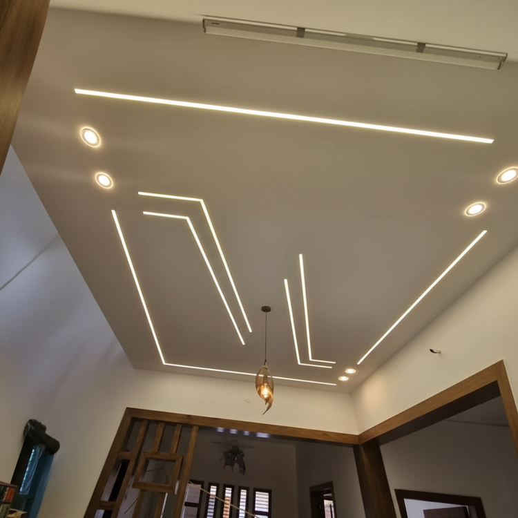 LED Ceiling with Chandelier - Bijali Repairing Lalpur