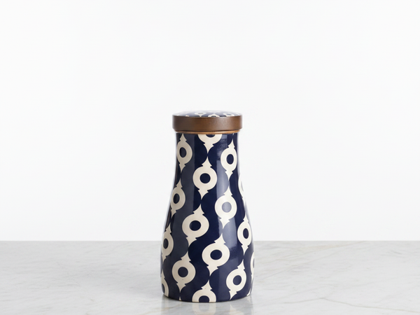 Decorative printed steel canister jar – Ganesh Mahesh Utensil Corner
