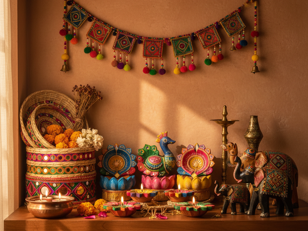 Handmade decorative items display