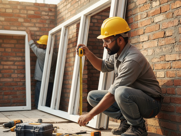 UPVC Window Installation in Progress – JR UPVC Pendra Road