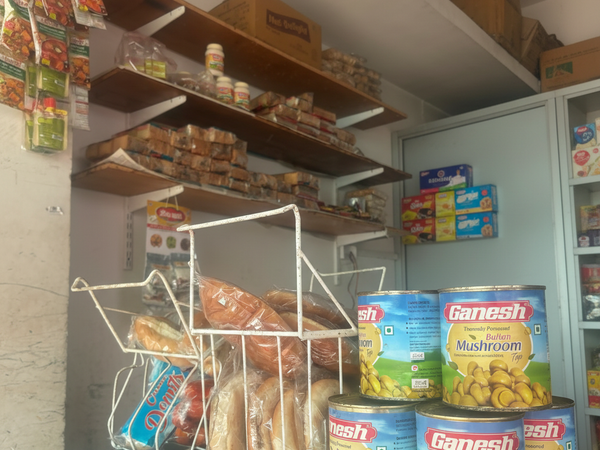 Narmada Dairy Shop Interior (Enhanced Square)