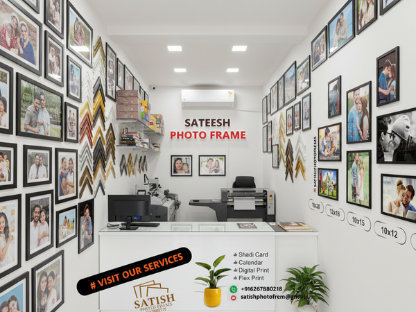 Sateesh Photo Frames & Printing – Shop Interior (Enhanced Square)