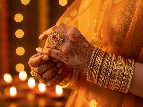 Gold Bangles with Mehndi – Shri Jamuna Jewellers