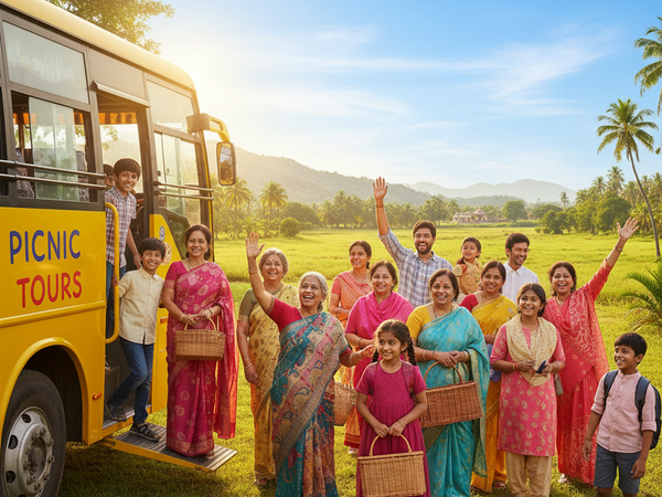 Group picnic tour bus service in Chhattisgarh – Jaiswal Tour and Travels